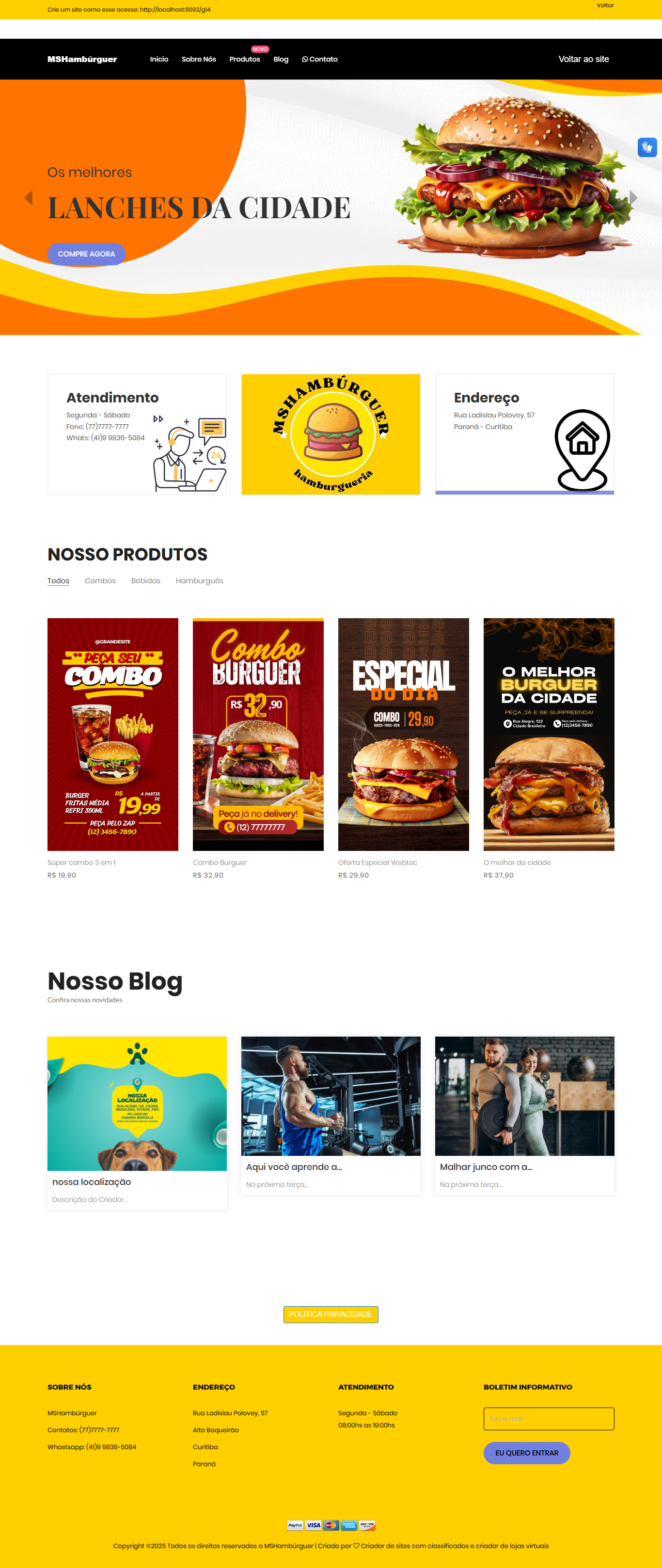 Criação de sites em 2 minutos