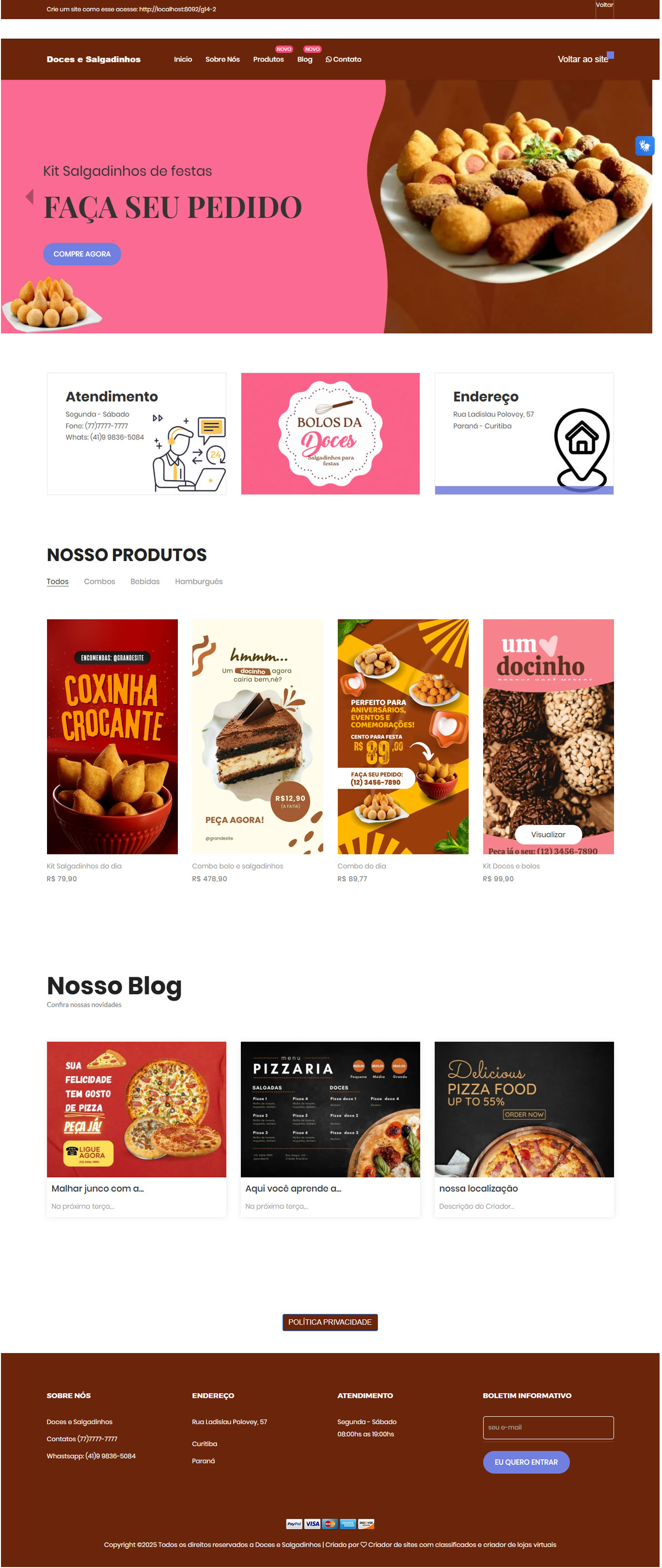 Criação de sites em 2 minutos