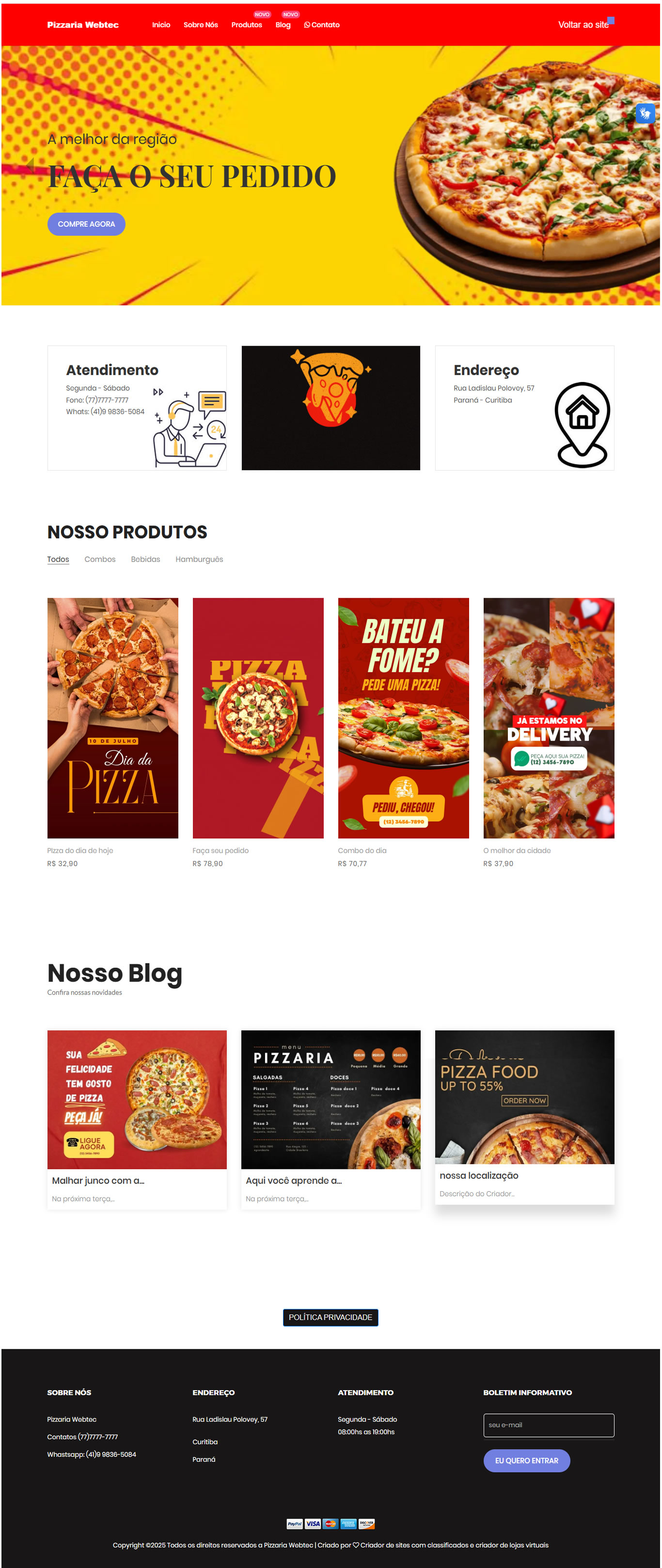 Criação de sites em 2 minutos
