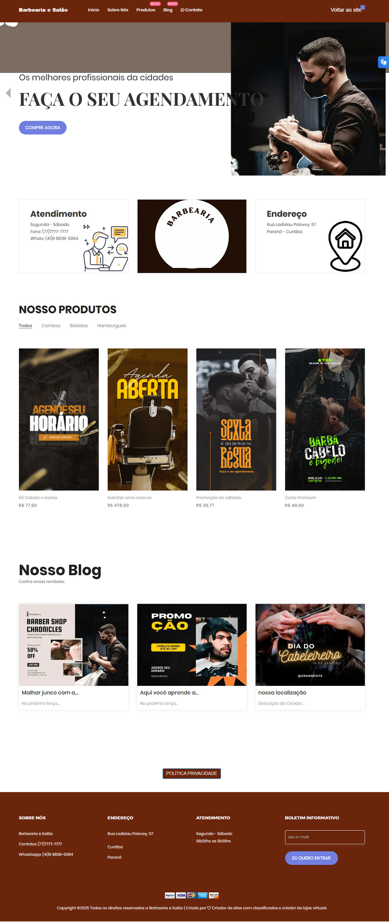 Criação de sites em 2 minutos